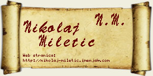 Nikolaj Miletić vizit kartica